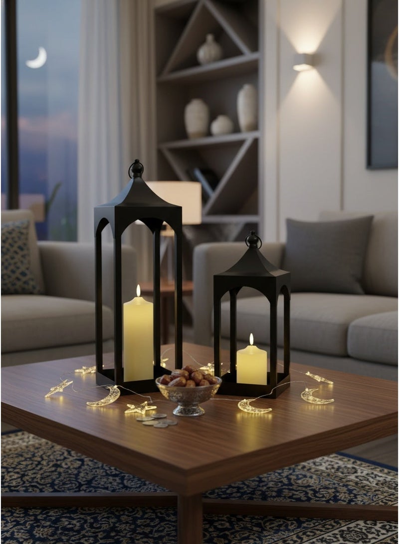 ليفينج مجموعة فوانيس رمضان 2قطع اسود - Image 1